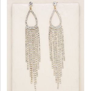 Long Teardrop Crystal Chandelier Earrings